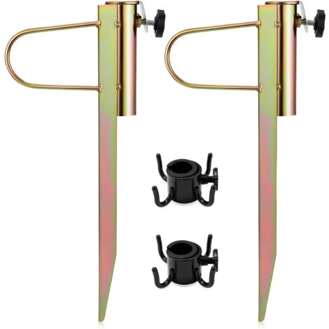 2xPicchetto di Supporto per Ombrelloni,palo punta in Metallo Antivento per Giardino Spiaggia Balcone, Porta Ombrellone per Palo