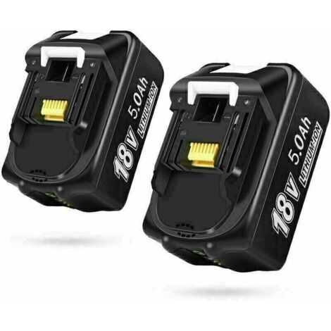 2xPi¨¨ces BSIOFF 18V 5.0Ah Li-ION Batterie de Remplacement pour Makita 18V BL1860 BL1850 BL1840 BL1830 BL1820 BL1815 BL1820B BL1815B avec indicateur LED