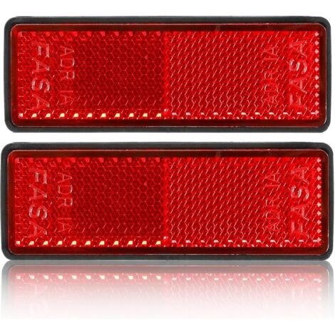 2xRéflecteur de Remorque,Rouge,Rectangulaire,Adhésif,97.7x32x9mm, Réflector Rectangulaire Catadioptre Remorque pour Tracteur Camion Caravanese (Rectangulaire/Adhésif /2pcs）
