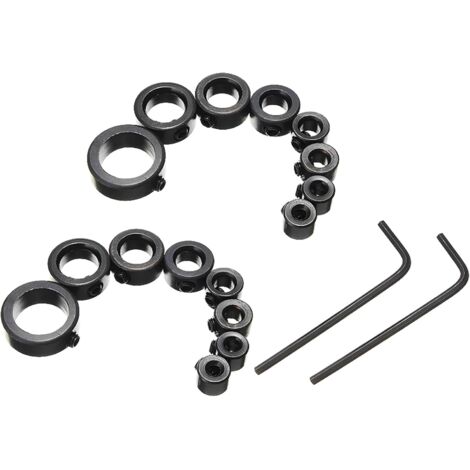 3-16 mm Bohrer-Tiefenanschlagring, Ringpositionierer, robuster Holzbohrer mit Sechskantschlüssel (16 Stück Tiefenanschlagringkragen)