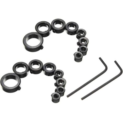 3-16 mm Bohrer-Tiefenanschlagring, Ringpositionierer, robuster Holzbohrer mit Sechskantschlüssel (16 Stück Tiefenanschlagringkragen)
