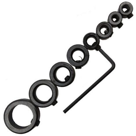 3-16mm Drill Bit Depth Stop Ring Ring Positioner Durable Wood Drill Bit with Hex Key (8 PCS Depth Stop Ring Collar)