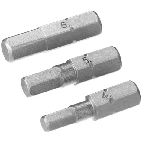 3 25 x 4, 5 und 6 mm hexagonale Spitzen
