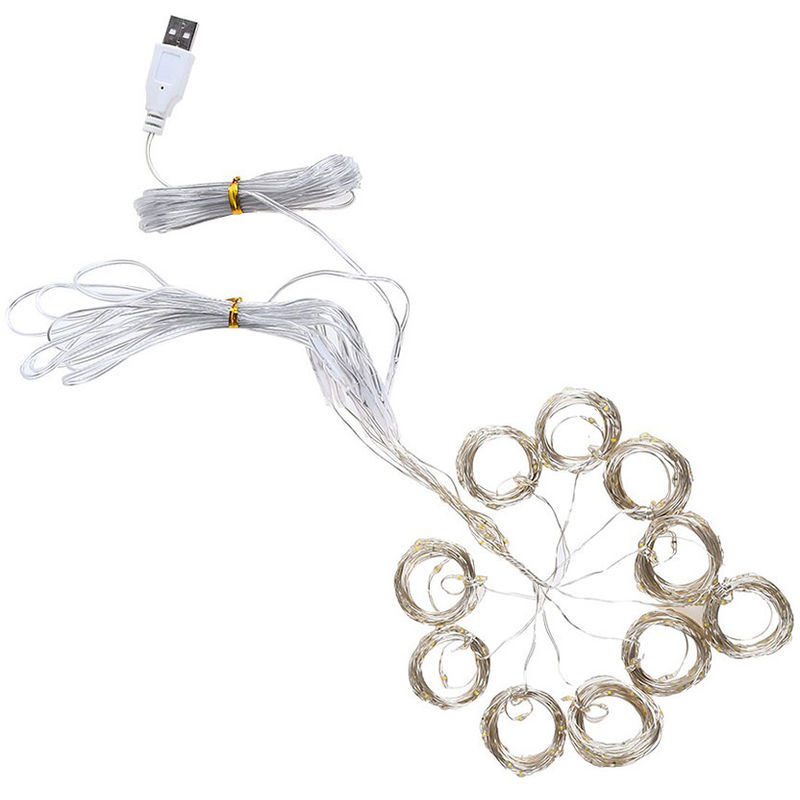 

3 * 3-M 300 L-EDS USB cortina de la lampara suave alambre completo cortina de luz estrellada, cadena de luz, blanco calido