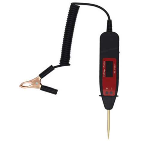 3 36V Stylo Testeur de Circuit de Automobile, Lampe Voiture de Test, Testeur de Tension Véhicule, Déterminer le Positif et le Négatif de la Batterie, Testeur Electrique Auto, Pince Crocodile