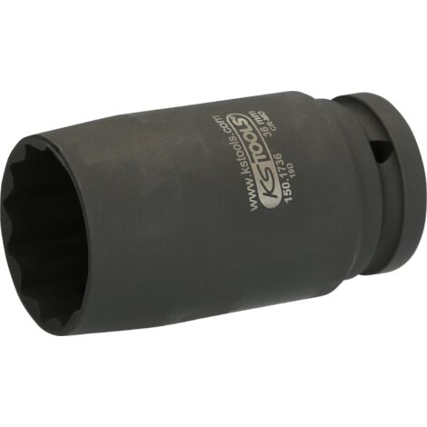 3/4" bussola per avvitatore a impulsi per albero motore dodecagonale, a parete sottile, 36 mm