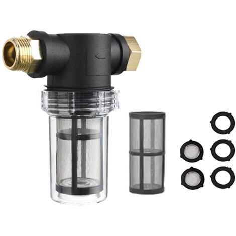 3/4"-Gartenschlauchfilter, Vorfilter für Gartenpumpen und Hauswassersysteme, Sedimentfilter, Vorfilter für Gartenbewässerung, Schwimmbad (mit 2