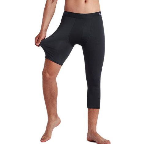 3/4-Kompressionsstrumpfhose für Herren – Atmungsaktive Sportleggings für Laufen und Fitness