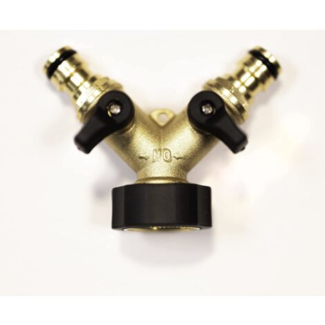 3/4" Two Way Brass Tap Connector With 2 F Connectors
