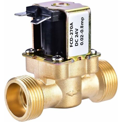 3/4" Water Tap, Brass Solenoid Valve Normally Closed, 24V DC, 220mA for Water Control