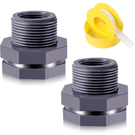 3/4 Zoll PVC-Ablaufgarnitur, 2er-Pack mit Gewindeblende, NPT-Innengewindeadapter, geeignet zum Entleeren von Wassertanks, Aquarien, Badewannen und Schwimmbecken.
