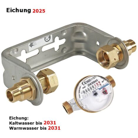 3/4"AG x 3/4"AG Warmwasserzähler Einbaubügel