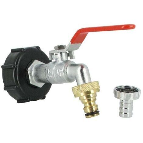 3/4Raccord cuve - Robinet laiton chromé 15 mm + Nez 20x27