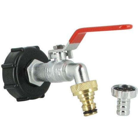 3/4Raccord cuve  - Robinet laiton chromé 15 mm + Nez 20x27
