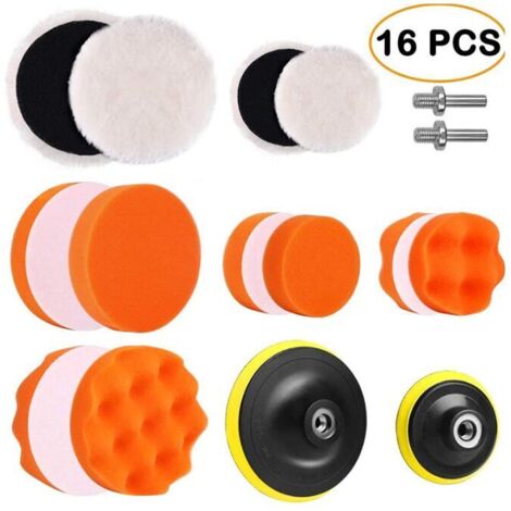 3" & 5" Auto-Poliersets, 16 Schaumstoffpads fürs Auto, Pufferpad-Set, Metall-Polierpads