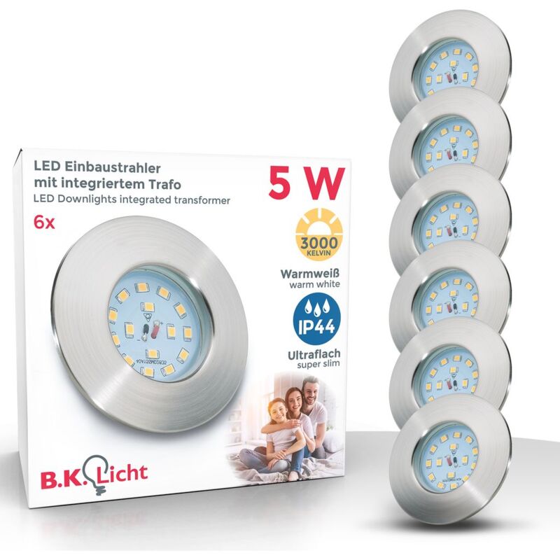 

3/6x 3W LED Focos empotrables giratorio Ø86mm IP23 I blanco cálido 3000K 250lm I profundidad 60mm I Downlight:6 Stück (de)