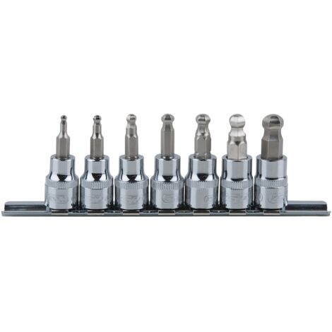 3/8" CHROMEplus Bit-Stecknuss-Satz Innen6kant, Kugelkopf, 7-tlg3-10mm