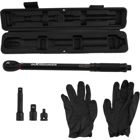 3/8" Drive Click Torque Wrench Set 10-80Ft-Lb with Extension Bar & Adapters 72T
