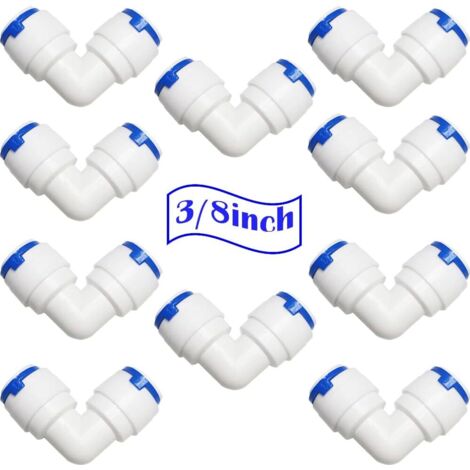 3/8 Inch Quick Connect Elbow, RO Water Filter Osmosis Fitting, for RO Reverse Osmosis System (10pcs)