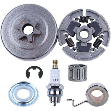 3/8"-Kupplungsritzel-Satz für Stihl 017, 018, MS170, MS180, 021, 023, 025, MS210, MS230, MS250, Ritzel + Kupplungstrommel + Lager + Schneckenrad + Unterlegscheibe + Sicherungsring + Zündkerze