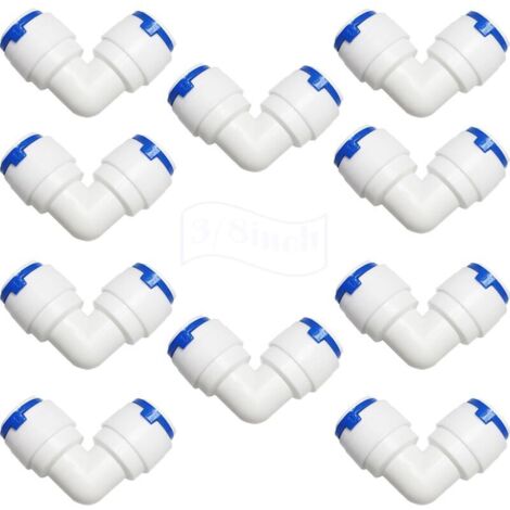 3/8 pouce coude à connexion rapide, RO Raccord Osmoseur de Filtre à Eau, pour système d'osmose inverse RO (10 pcs)