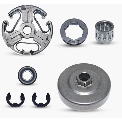 3/8" Terrain 7 T Ensemble tambour d'embrayage pour Husqvarna 365 362 371 372XP avec Pignon de jante Engrenage à vis sans fin Pièces de rechange de tronçonneuse
