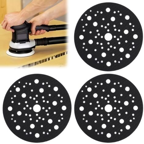 3 almohadillas protectoras autoadhesivas con 70 orificios, Ø 150 mm para lijadoras y pulidoras.