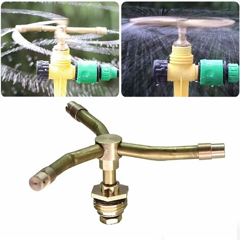 3-Arm-Automatik-Rotationssprüher, 360 Grad drehbarer Bewässerungssystem-Sprinklerkopf, große Abdeckungsfläche, Garten-Rasenbewässerung, Messing-Rotationssprinklerdüse (4 Arm)