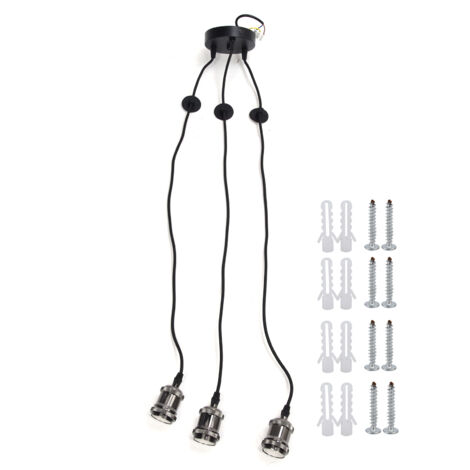 3 Arms Chandelier Lamp Holder Metal Retro Decoration Ceiling Light Socket for Home Dining Hall Bars