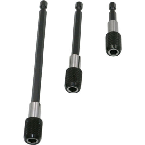 3 aste di prolunga magnetiche, punta per trapano elettrico, barra di sgancio rapido per punta esagonale da 1/4".