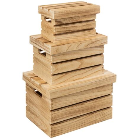 3 aufbewahrungsboxen holzkiste - 5five