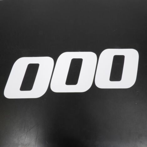 3 autocollant stickers numéro de course adhésif chiffre 0 blanc