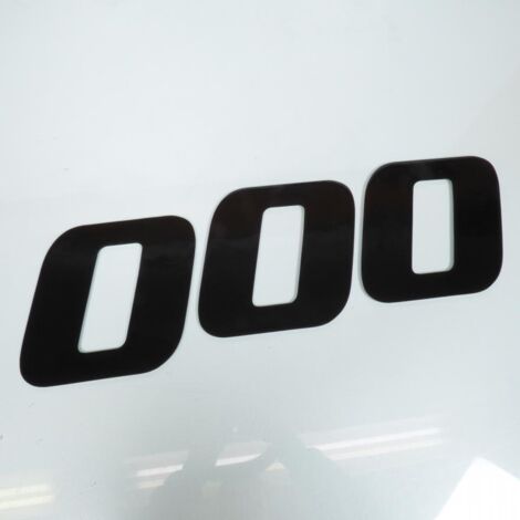 3 autocollant stickers numéro de course adhésif chiffre 0 noir