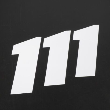 3 autocollant stickers numéro de course adhésif chiffre 1 blanc