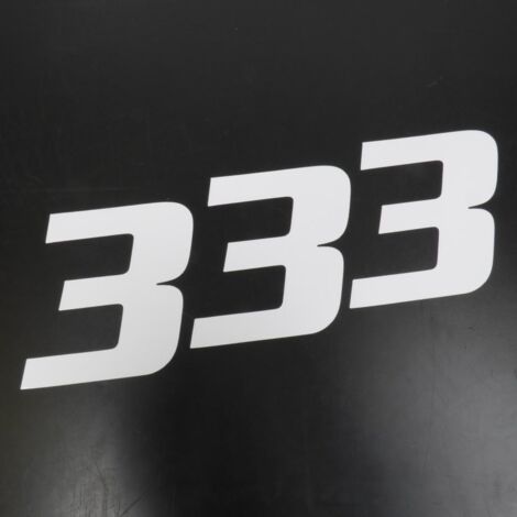 3 autocollant stickers numéro de course adhésif chiffre 3 blanc