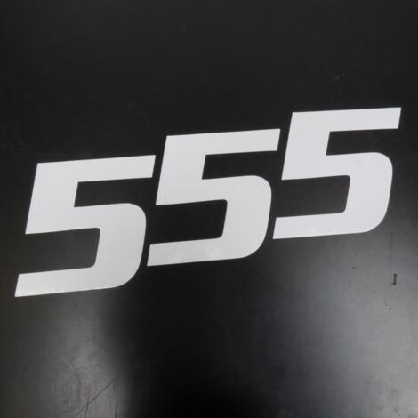 3 autocollant stickers numéro de course adhésif chiffre 5 blanc