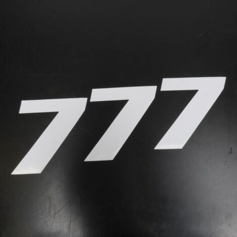 3 autocollant stickers numéro de course adhésif chiffre 7 blanc