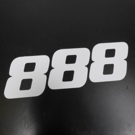 3 autocollant stickers numéro de course adhésif chiffre 8 blanc