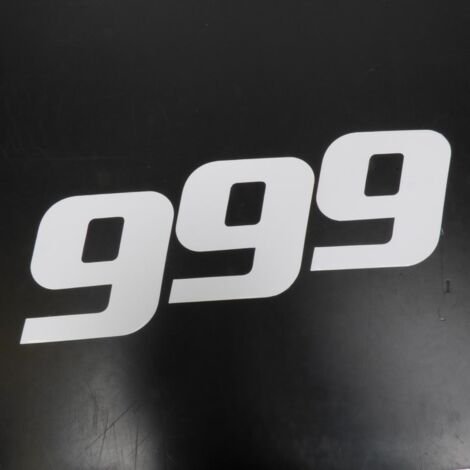 3 autocollant stickers numéro de course adhésif chiffre 9 blanc