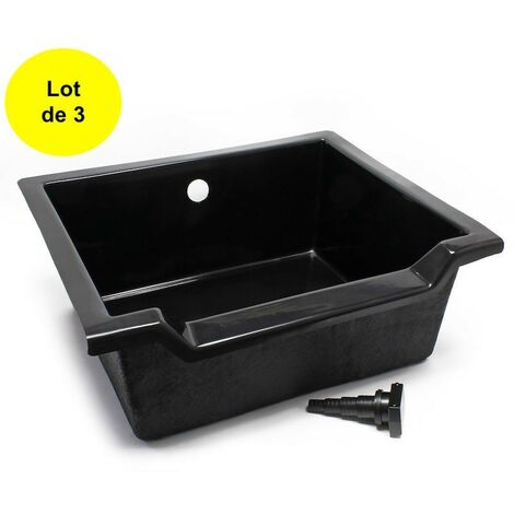 3 Bacs Cascades - Lames D'Eau Pour Décorer Votre Bassin De Jardin 68 cm 75 litres