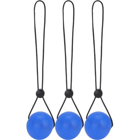 3 Balles Anti-Stress en Silicone pour Poignet et Doigts - Exercice de Force et Relaxation - Bleu - Lot de 3