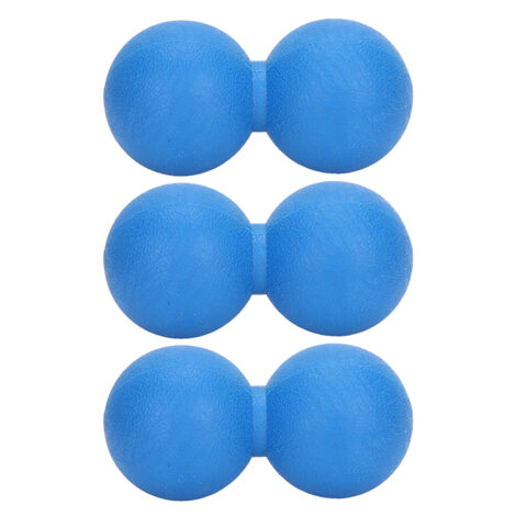 3 Balles de Massage en Forme de Cacahuète pour Yoga et Relaxation Musculaire - Bleu