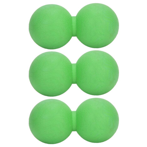 3 Balles de Massage en Forme de Cacahuète pour Yoga et Relaxation Musculaire - Vert