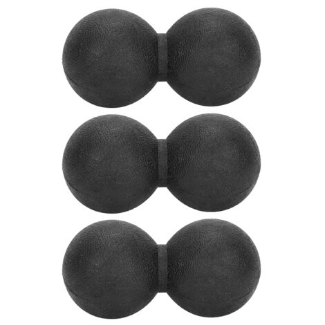 3 Balles de Massage en Silicone Forme Cacahuète pour Détente Musculaire et Fitness - Noir