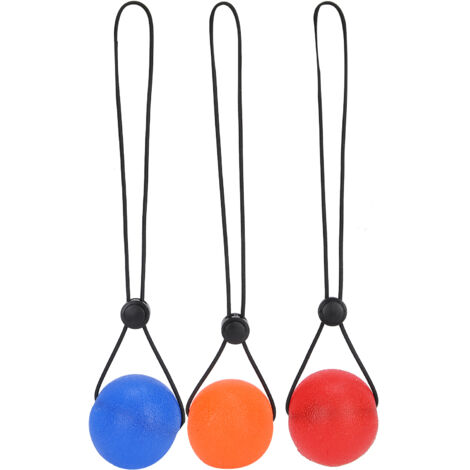 3 Balles de Massage en Silicone pour la Rééducation de la Main et du Poignet - Entraînement pour Personnes Âgées (Orange 20°, Rouge 25°, Bleu 30°)