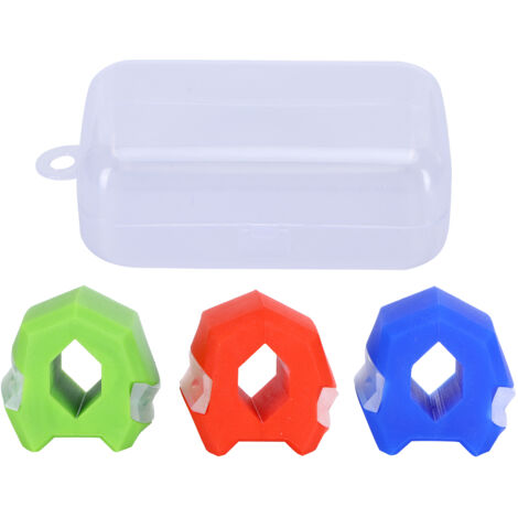 3 Balles de Massage Visage Mâchoire Cou en Silicone - Exercice de Forme de Mâchoire Portable - Set Rouge Bleu Vert