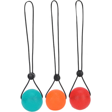 3 Balles de Préhension en Silicone pour Exercices de Poignet et Rééducation - Massage et Renforcement Musculaire (Degrés 20 Orange, 25 Rouge, 35 Vert)