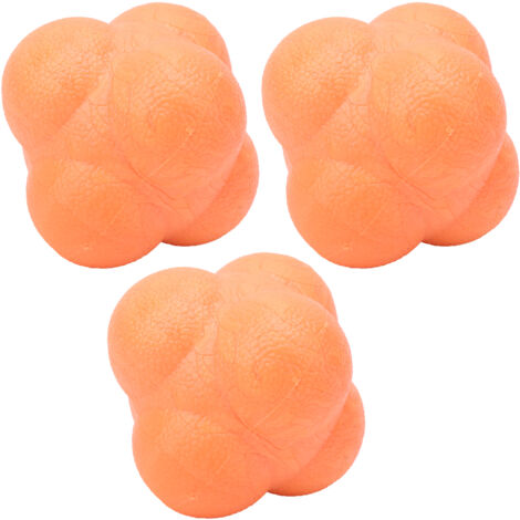 3 Balles de Réaction Forme Irrégulière pour Entraînement Agilité et Coordination Main-Œil (Orange)