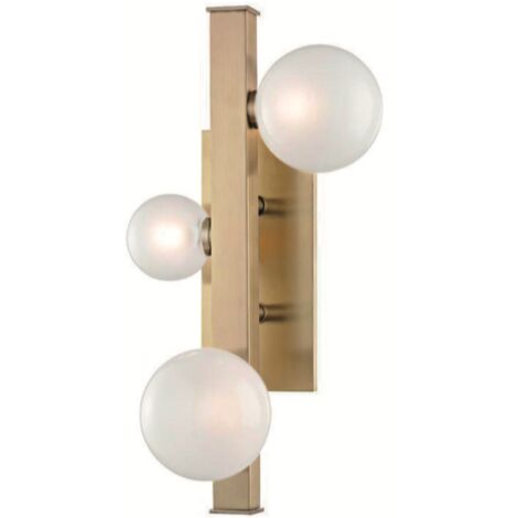 3 Balls at Rod - Wandleuchte - 3 milchige Kugeln