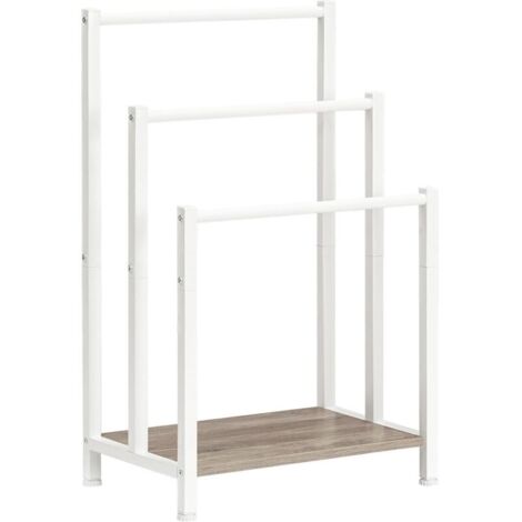 3-bar towel rack, bathroom storage shelf, 43 x 28 x 81 cm, white